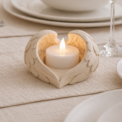 Angel Wing Heart Tealight Holder