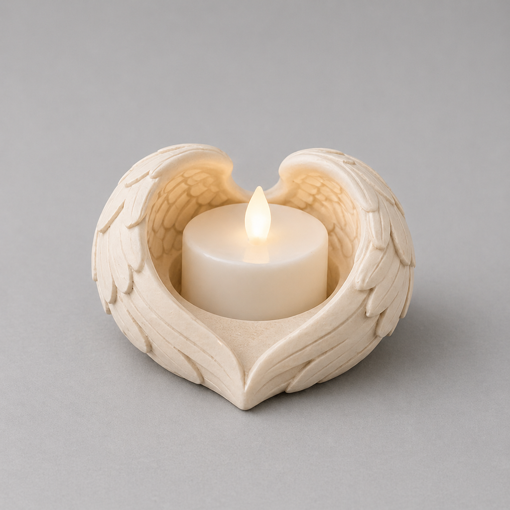 Angel Wing Heart Tealight Holder