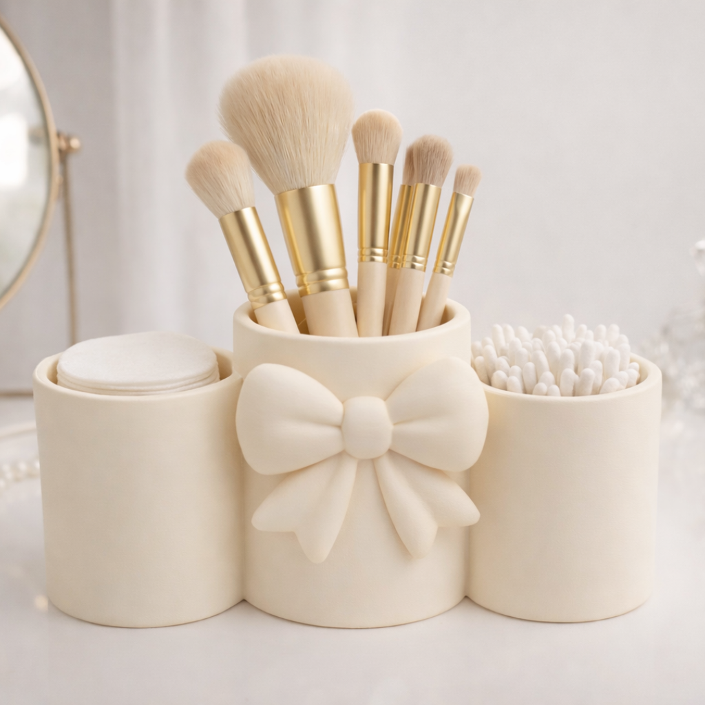 Bow Vanity Organiser – 3-Pot Desk Tidy