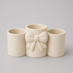Bow Vanity Organiser – 3-Pot Desk Tidy empty