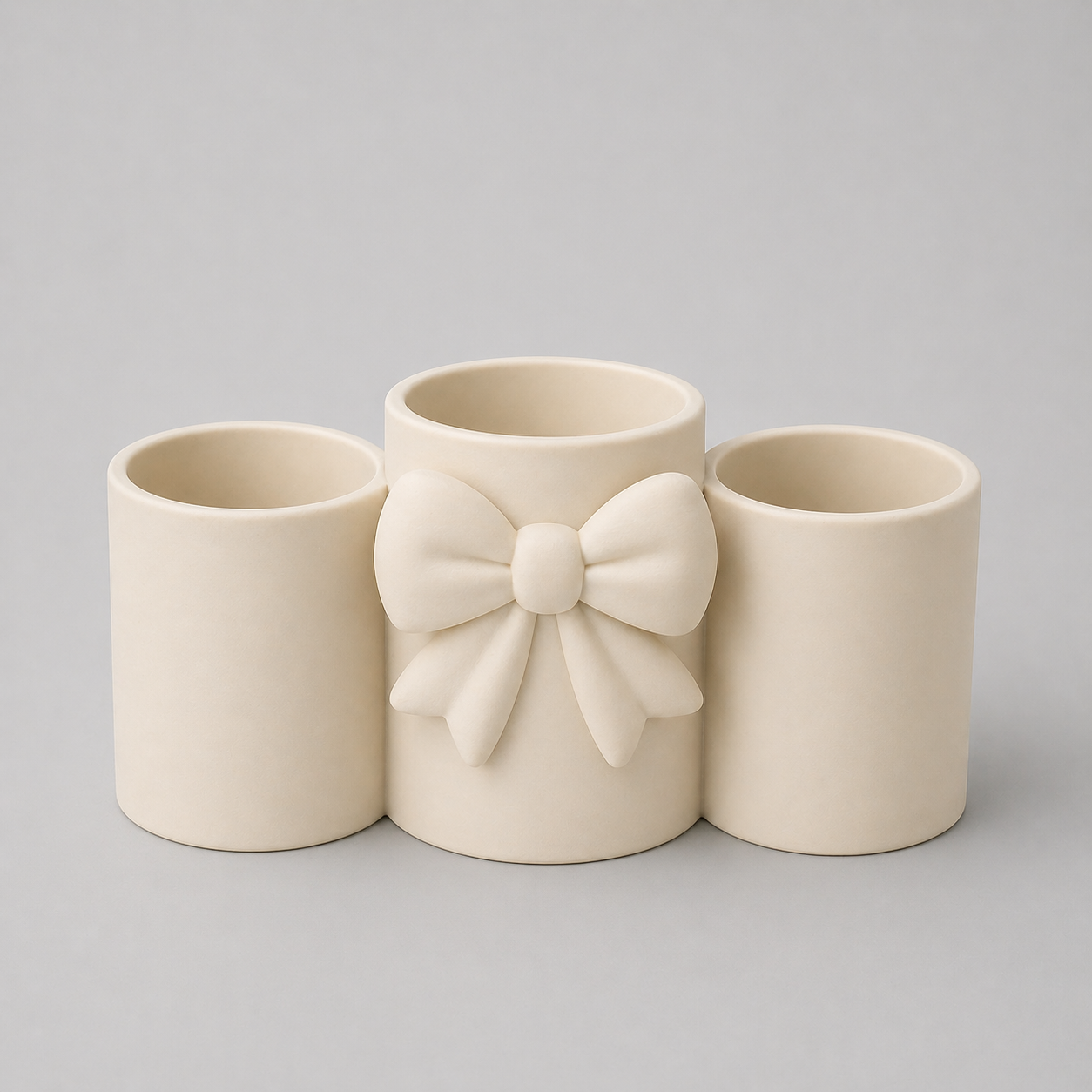 Bow Vanity Organiser – 3-Pot Desk Tidy empty