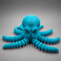 Articulated Octopus figure in teal on white background