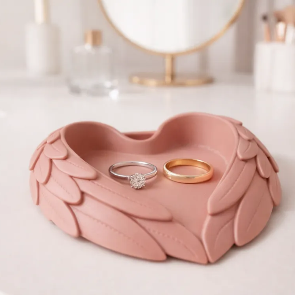 Heart Feather Jewellery Tray