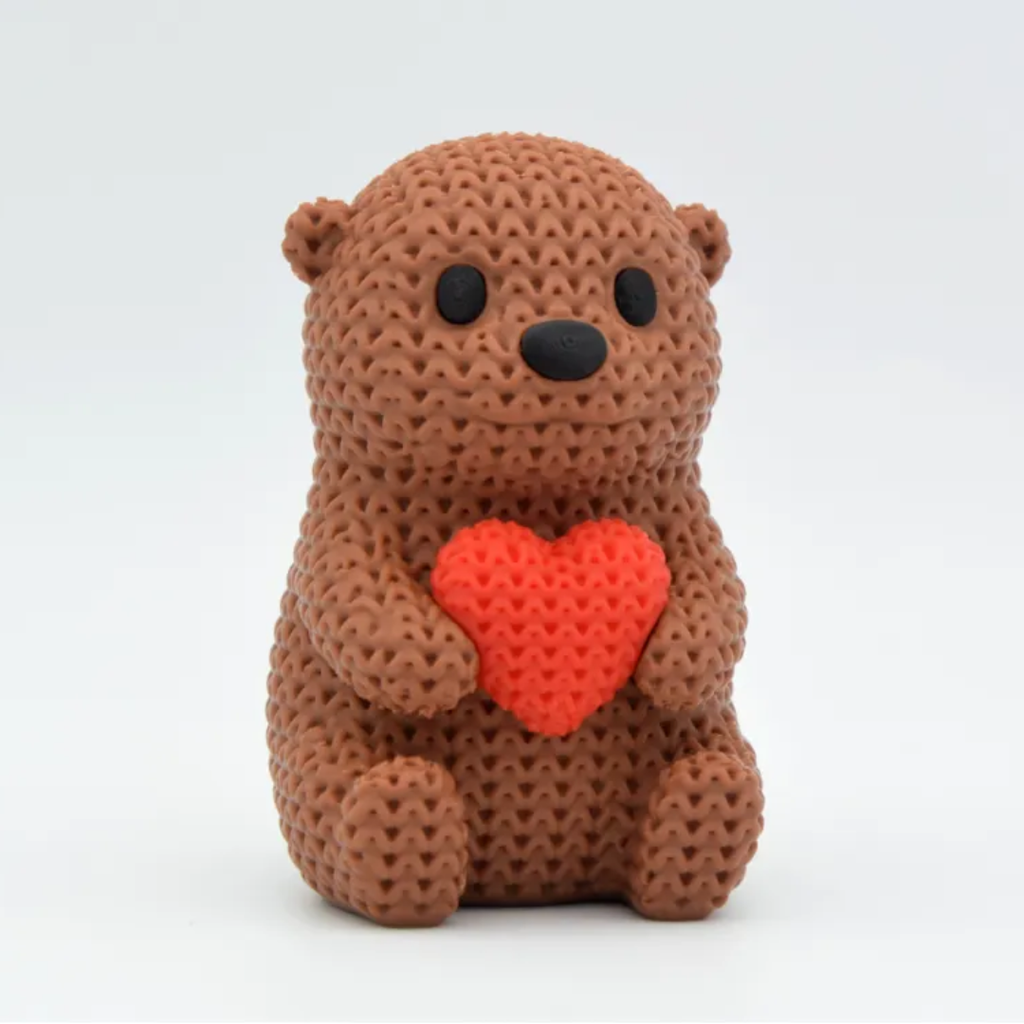 Knitted Beaver with Heart
