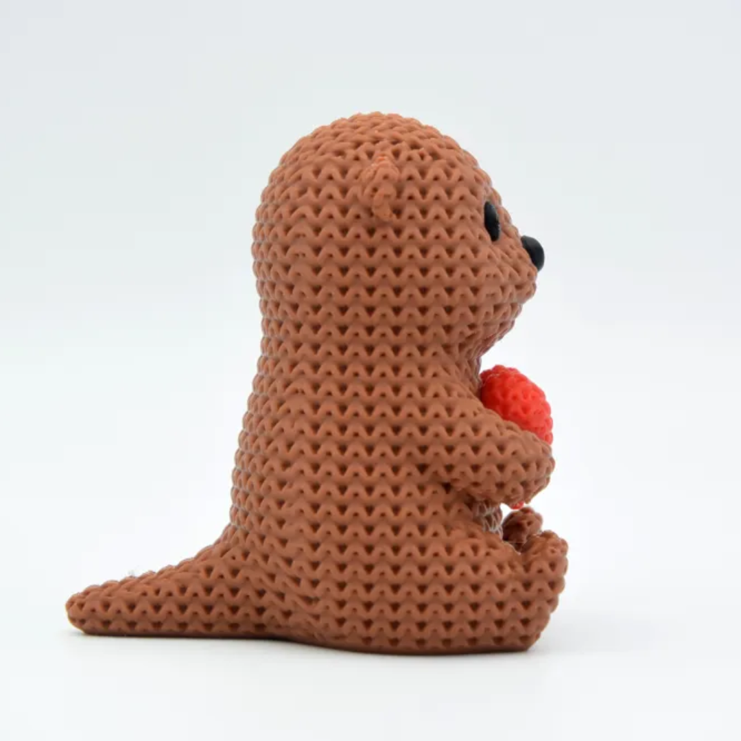 Knitted Beaver with Heart