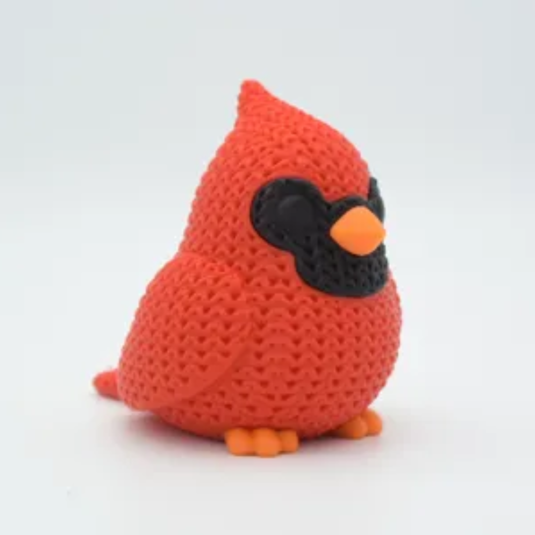 Knitted Cardinal Bird