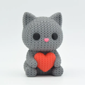 Knitted Cat with Heart