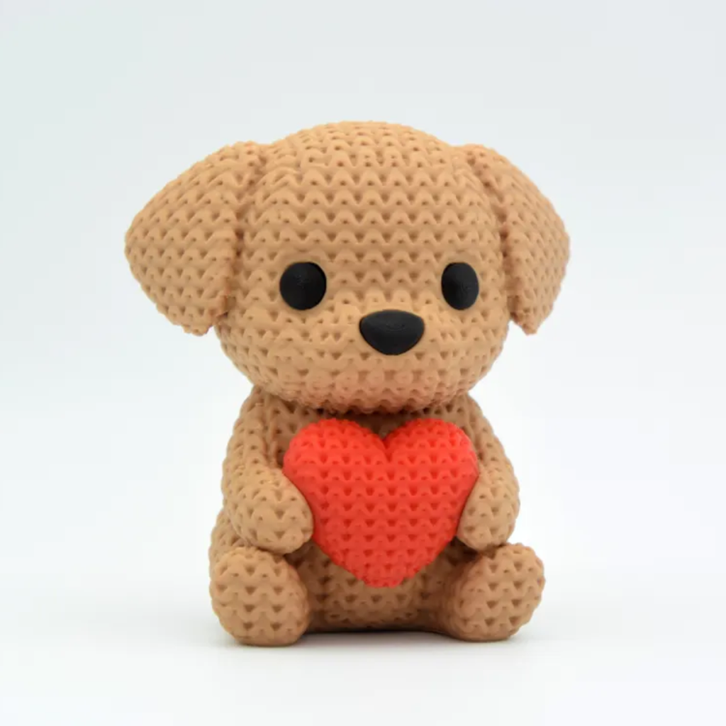 Knitted Dog with Heart