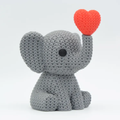 Knitted Elephant with Heart