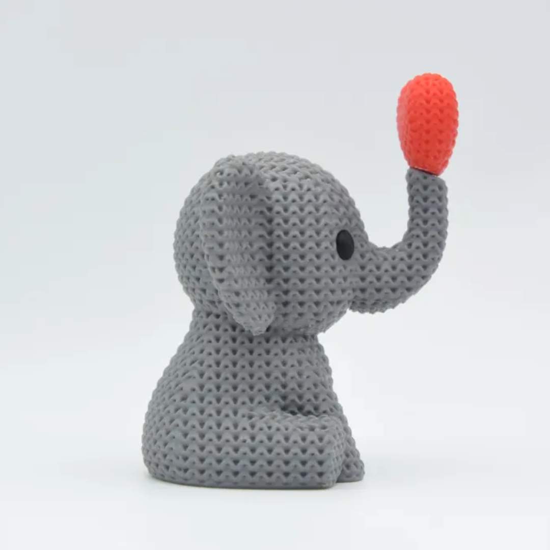 Knitted Elephant with Heart