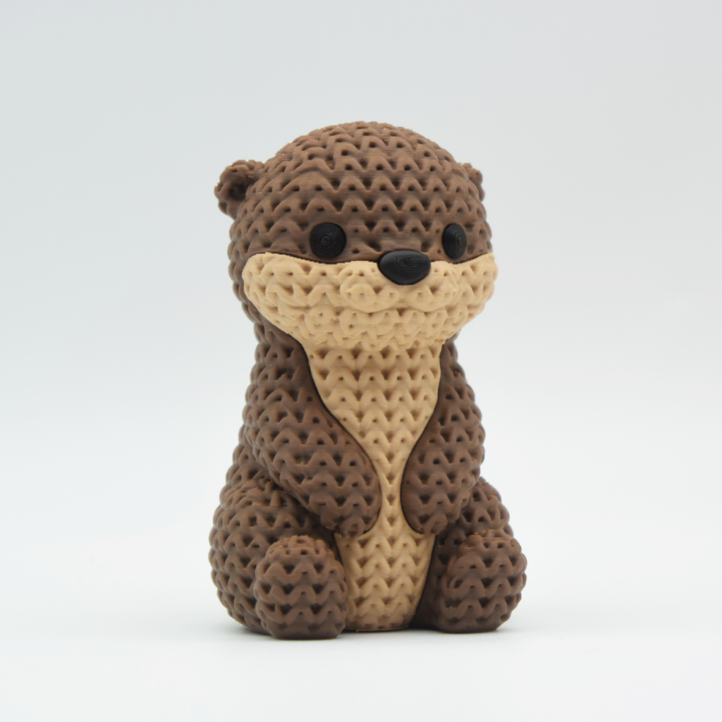 Knitted Otter with Heart