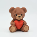 Knitted Teddy Bear with Heart