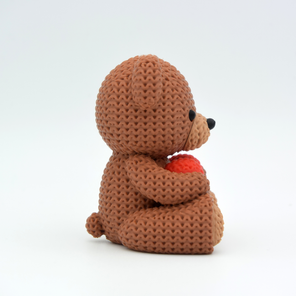 Knitted Teddy Bear with Heart