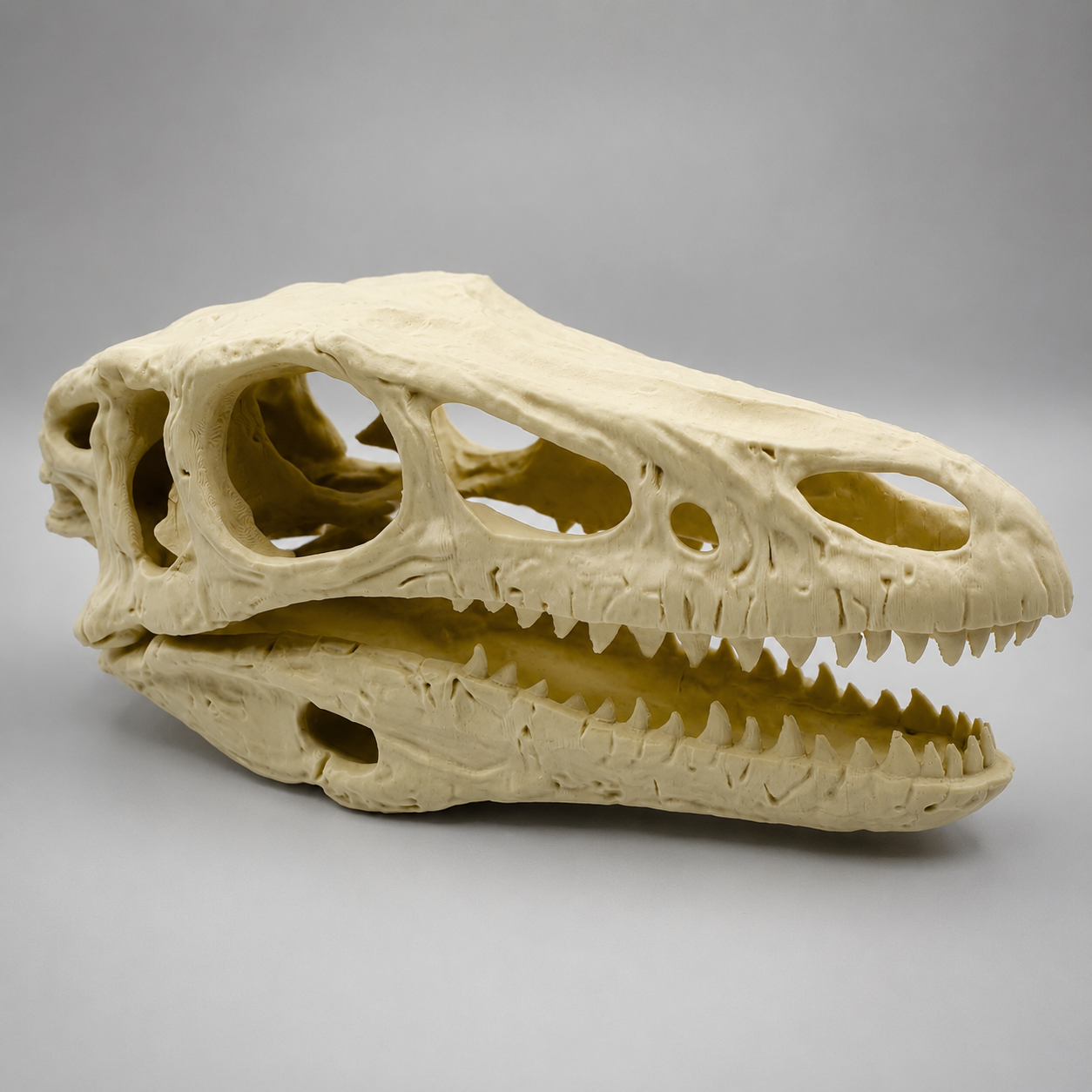 Velociraptor skull replica lifestyle shot