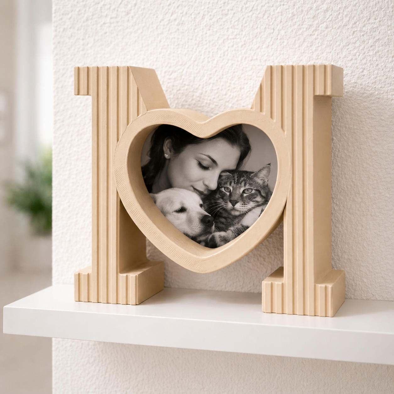 M Letter Heart Photo Frame – Mum Gift