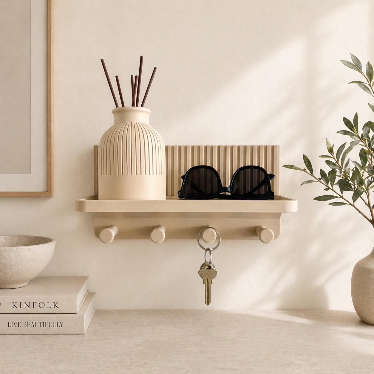 Modern Hallway Shelf & Key Hook