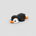 Teeny Penguin Figure in black and white with orange beak and feet, 3D printed