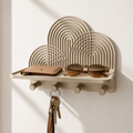 Ribbed Cloud Wall Shelf with Key Hooks