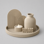 Ribbed Home Décor Set – Arch, Vase, Tray & Tealight Holder pro